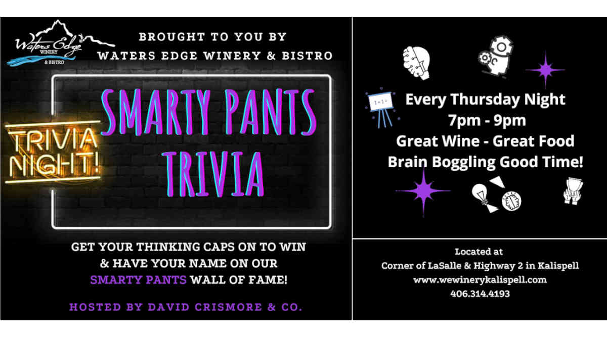 Smarty Pants Trivia at Waters Edge Winery & Bistro!