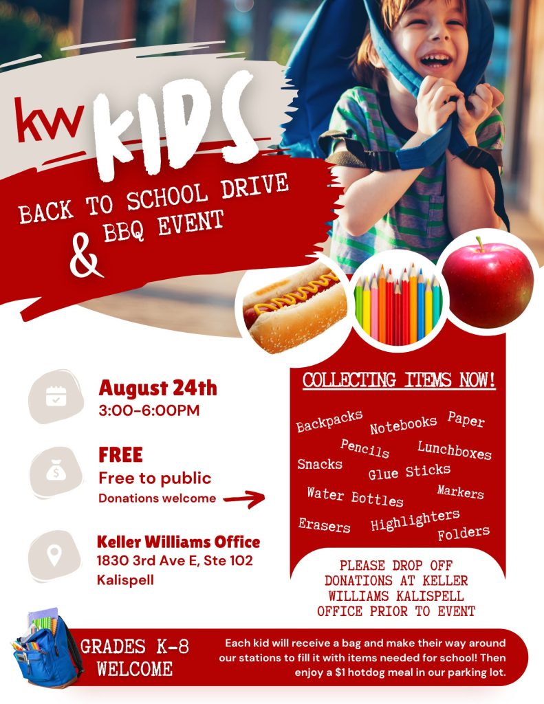 Keller Williams Kids School Supplies Flyer