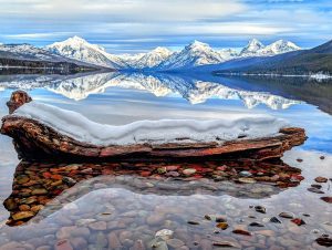 Lake McDonald in Winter. Glacier National Park
